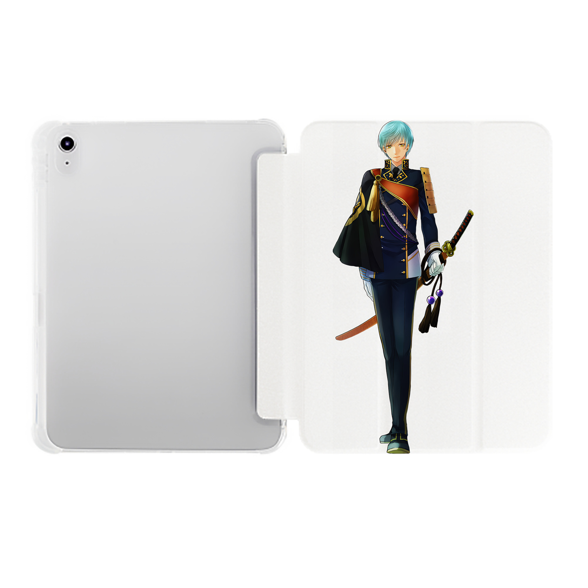 （画像用） 刀剣乱舞 Touken Ranbu IPad ケース ペン収納付き 三つ折りスタンド PUレザー×シリコン 対応機種9.5/10.5/10.9インチ